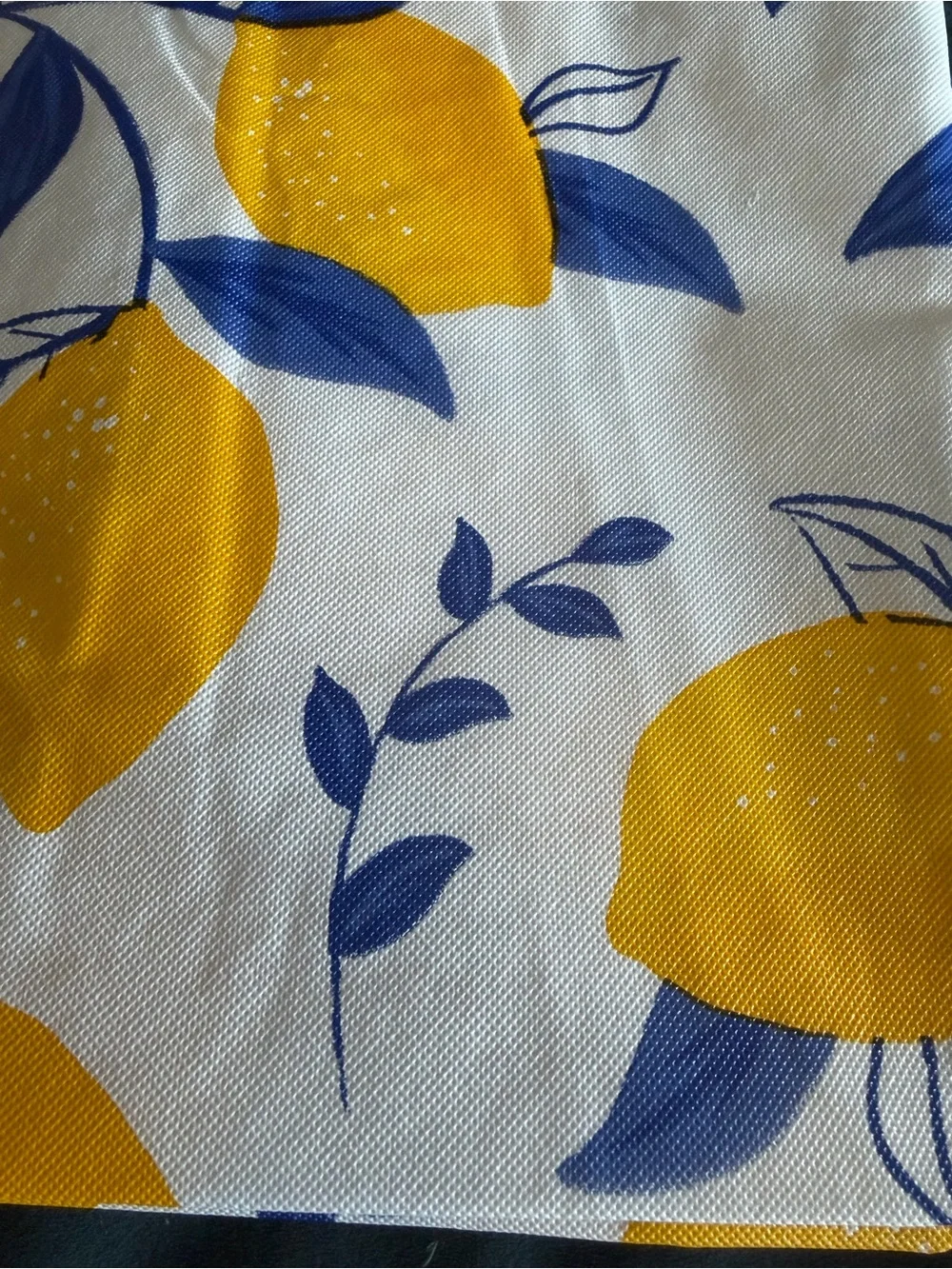 Lemon Print Table Runner coth - Yellow & Blue